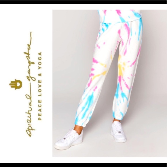 Perfect Terry Sweatpant in Sunburst Tie Dye. Spiritual Gangster- BNWT - Picture 1 of 6
